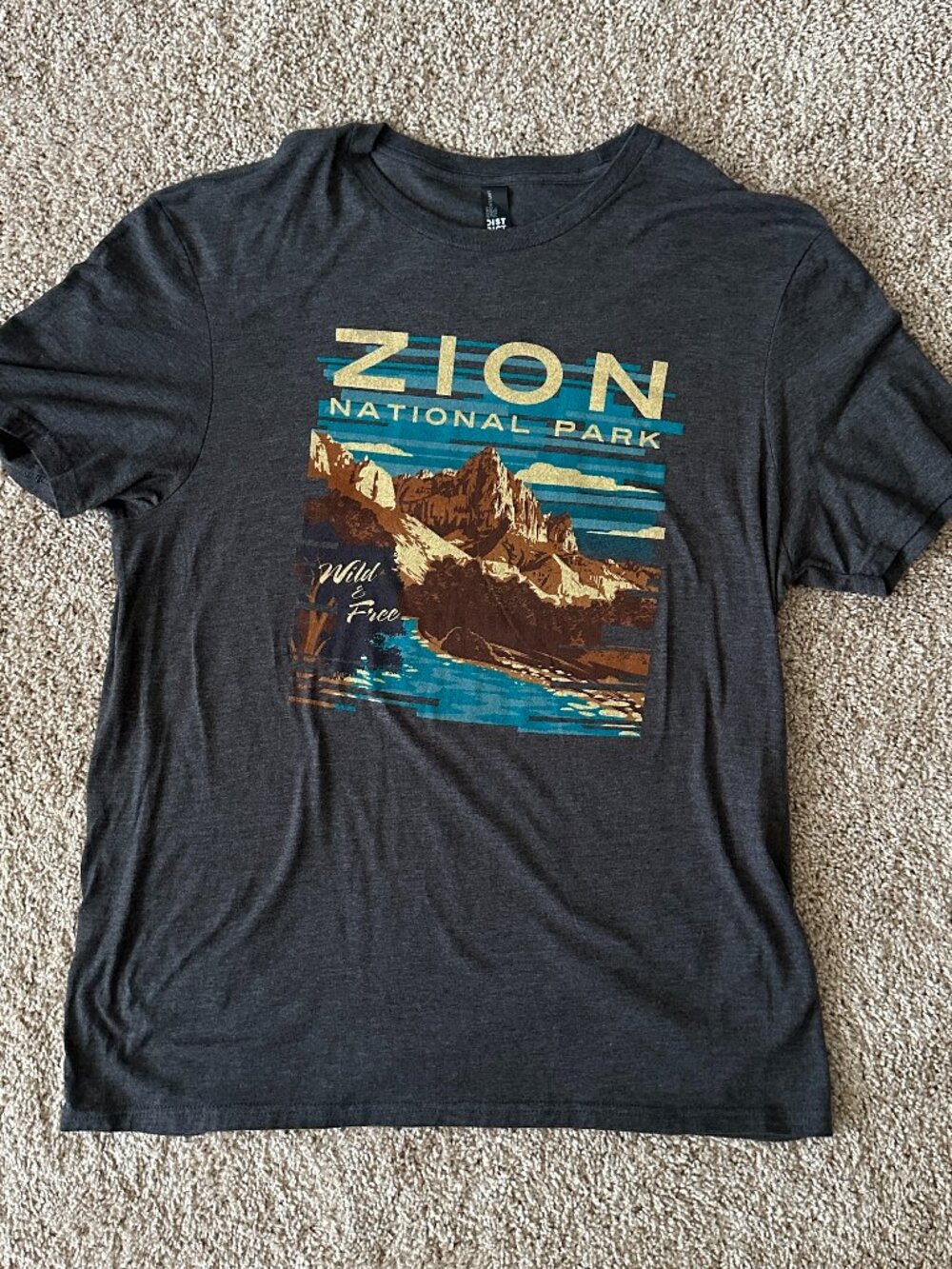 District Zion National Park Short Sleeve T-Shirt - Grey - Size XL